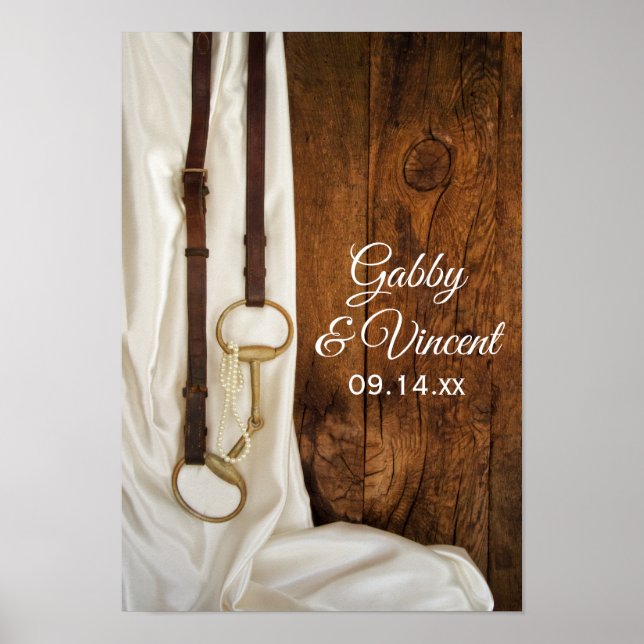 Poster Casamento com Satin Branco e Bit Cavalo (Frente)