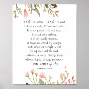 Poster Casamento Cristão de Flores Bonito Simples