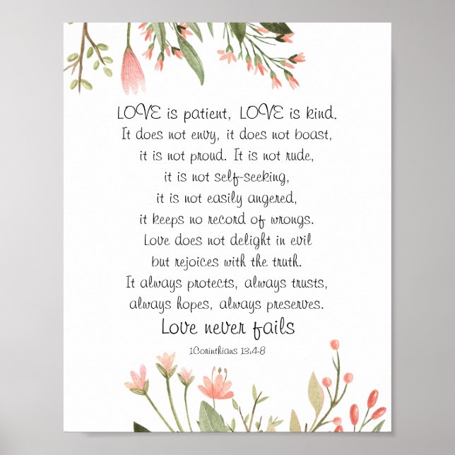 Poster Casamento Cristão de Flores Bonito Simples (Frente)