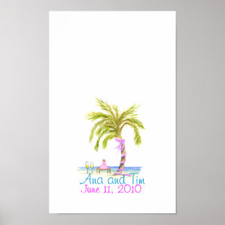 Póster casamento da palmeira, Ana e Tim, 11 de junho de 2