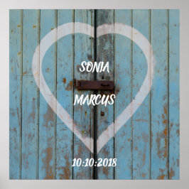 Póster Casamento da porta Rustic Barn