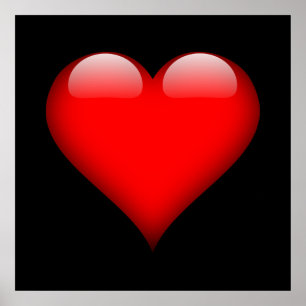 Poster Casamento de Amor com Trendy Heart Vermelho