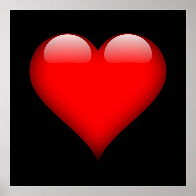 Poster Casamento de Amor com Trendy Heart Vermelho (Frente)