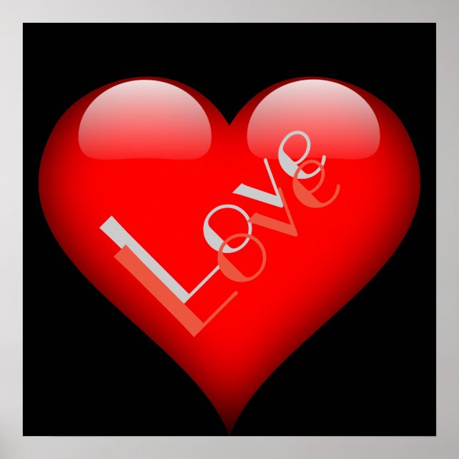 Poster Casamento de Amor Parisiense Atraente do Coração V (Frente)