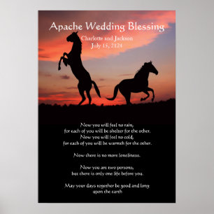 Póster Casamento de Apache que abençoa a silhueta árabe