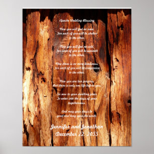 Póster Casamento de Apache que abençoa madeira velha o