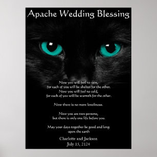 Póster Casamento de Apache que abençoa o gato preto