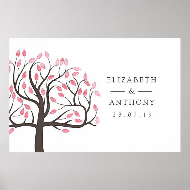 Poster Casamento de Árvore em Aquarela (Frente)