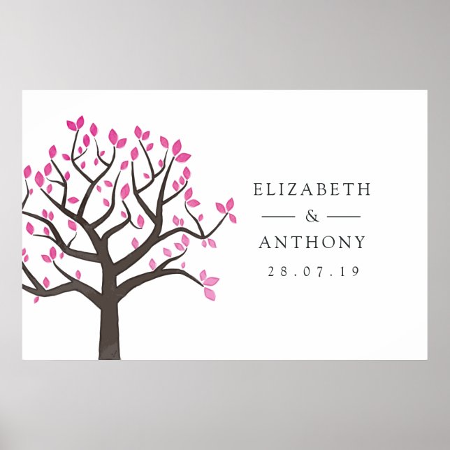 Poster Casamento de Árvore em Aquarela (Frente)