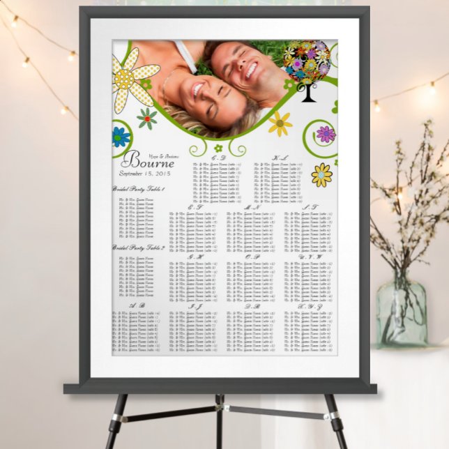 Poster Casamento de Árvore Flor no Círculo de Floresta Má (To see frame pricing, please enter your frame and mat options.)