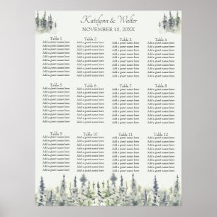 Poster Casamento de Árvores Evergreen Trees Altas de Mad