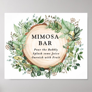 Poster Casamento de Bar Boêmia Russo Leafy Greenery Mimos