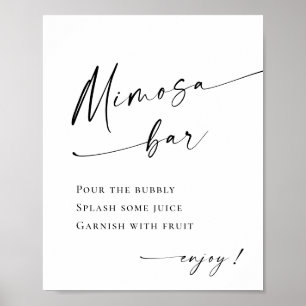 Poster Casamento de Bar Mimosa Simples e Elegante
