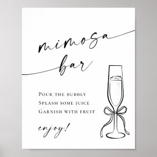 Poster Casamento de Bar Mimosa Simples e Elegante