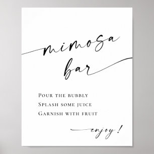 Poster Casamento de Bar Mimosa Simples e Elegante