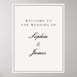 Poster Casamento de Boas-vindas à Caligrafia Elegante