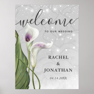 Poster Casamento de Boas-vindas a Calla Lily White e Purp