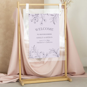 Poster Casamento de Boas-vindas à Lavanda Floral Elegante