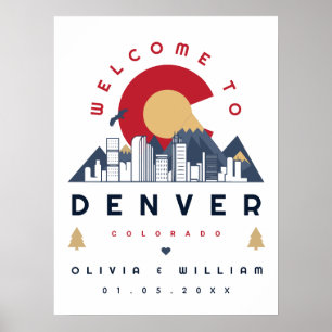 Poster Casamento de Boas-vindas ao Denver Colorado Estili