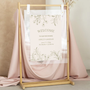 Poster Casamento de Boas-vindas ao Elegante Floral Moss G