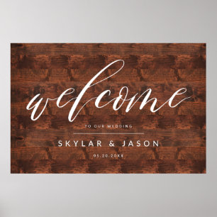 Poster Casamento de Boas-vindas da Madeira Rustic Wood Sc