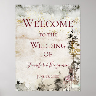 Poster Casamento de Boas-vindas da Montanha Alpina Stag B