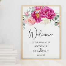 Casamento de Boas-vindas da Watercolor Pink Fuchsi