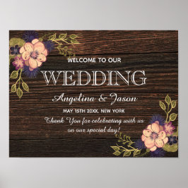 Poster Casamento de Boas-Vindas em Madeira Rústica