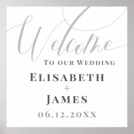 Poster Casamento de boas-vindas moderno com caligrafia mi