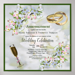 Poster Casamento de Buquê Cherry Blossom