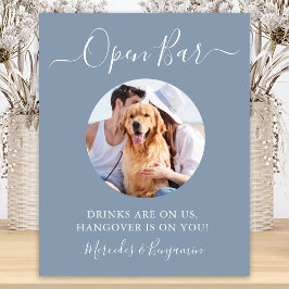 Poster Casamento de Cachorro no Bar Aberto Azul Empoeirad