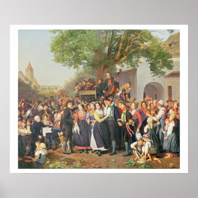 Póster Casamento de camponeses na Baixa Áustria (óleo na  (Frente)