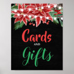 Poster Casamento de Chalkboard Red Poinsettia Christmas<br><div class="desc">Casamento de Chalkboard Red Poinsettia Christmas</div>