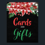 Poster Casamento de Chalkboard Red Poinsettia Christmas<br><div class="desc">Casamento de Chalkboard Red Poinsettia Christmas</div>