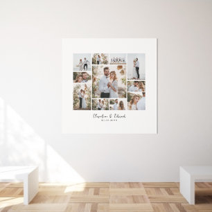 Poster Casamento de colagem mínima de fotos elegante