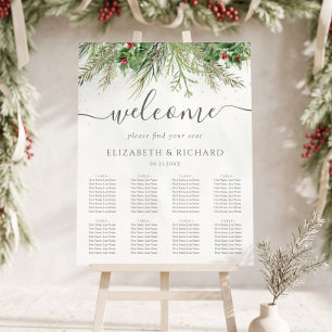 Poster Casamento de Cone de Pinheiro Frutas Verde Natal R