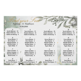 Póster Casamento de cor d'água floral e Fruta elegante