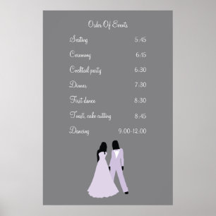 Poster Casamento de duas noivas (Lilac e Cinzas)