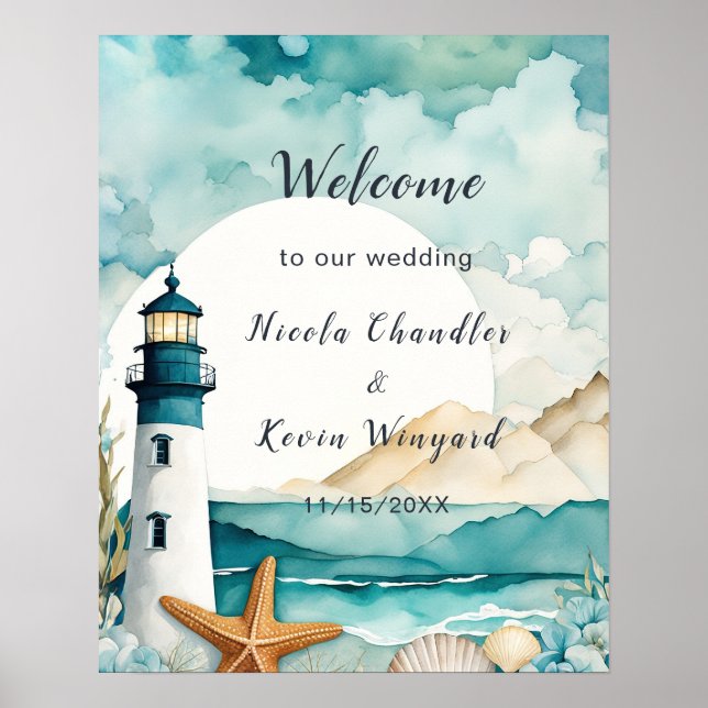 Poster Casamento de Farol Náutico (Frente)