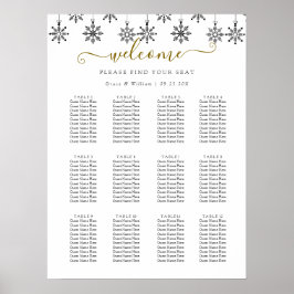 Poster Casamento de flocos de neve da Wonderland Winter