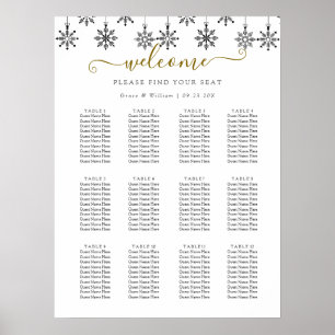 Poster Casamento de flocos de neve da Wonderland Winter