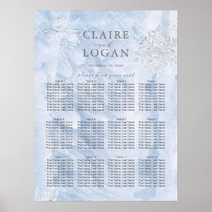 Poster Casamento de Flocos de Neve de Inverno Congelado