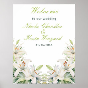 Poster Casamento de Flores Brancas