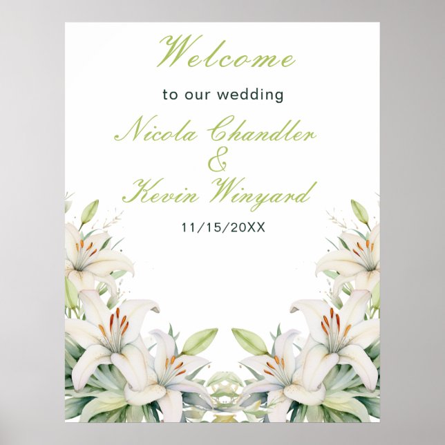 Poster Casamento de Flores Brancas (Frente)