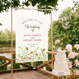 Poster Casamento de Folhagem Amarelo-Flor Selvagem Marigo