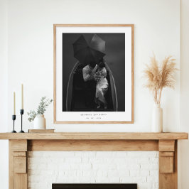 Poster Casamento de Foto Personalizada de Recém-Casados E