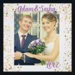 Póster Casamento de fotografia personalizada russa e bran<br><div class="desc">Fotografia personalizada russa e branca,  foto de casamento e impressão,  um presente para noiva e noivo,  salvem as memórias</div>