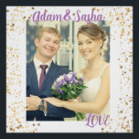 Póster Casamento de fotografia personalizada russa e bran<br><div class="desc">Fotografia personalizada russa e branca,  foto de casamento e impressão,  um presente para noiva e noivo,  salvem as memórias</div>