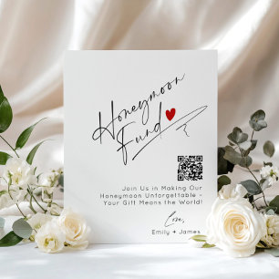 Poster Casamento de Fundos de lua de mel com código QR mi