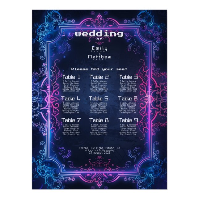 Póster Casamento de Fusão Cyber-Medieval (Frente)